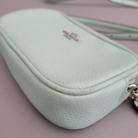 Coach Jes Tiffany Blue crossbody Double Zip Mini - Picture 6 of 15